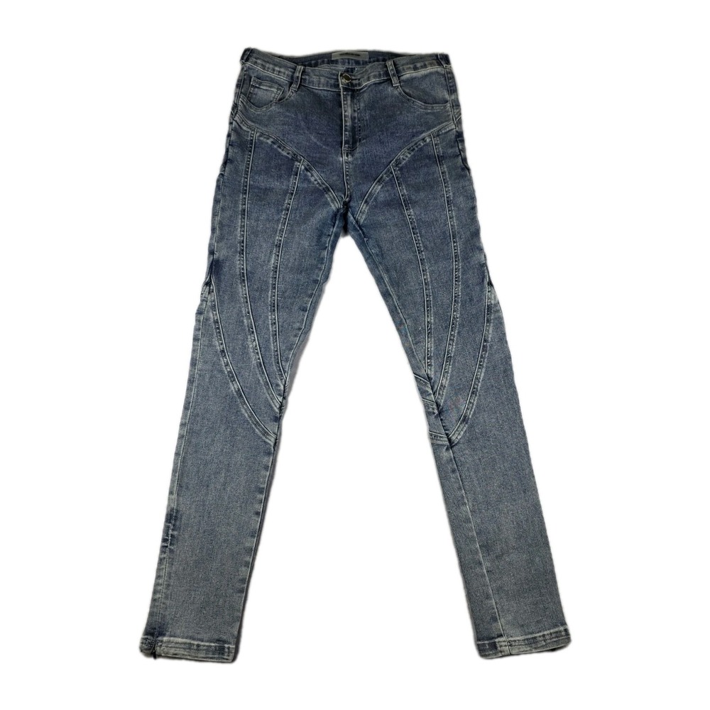 Maniere de Voir Jeans‎ Womens Size 12 Contour Seam Detail Skinny Fit Blue Denim